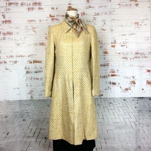 CHANEL Authentic Honey & Tan Tweed Dress Coat 01C